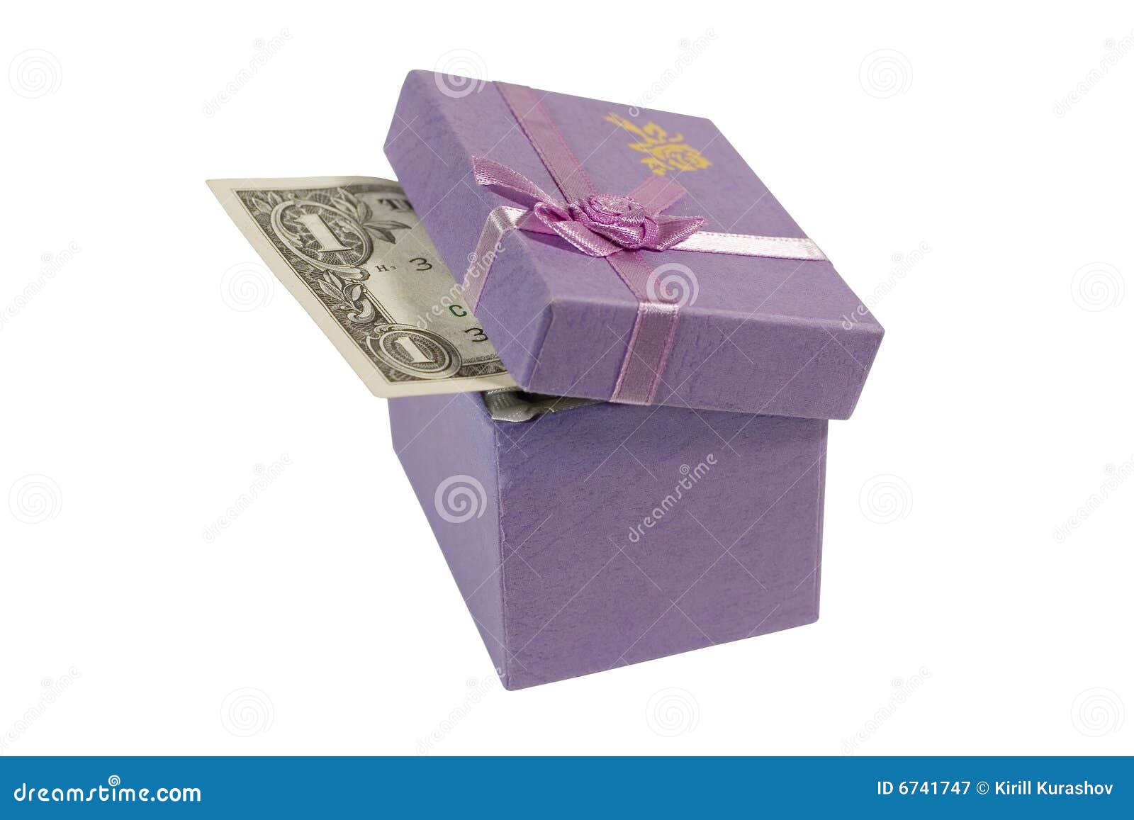 Dollar bill in a gift box stock image. Image of dollar 6741747