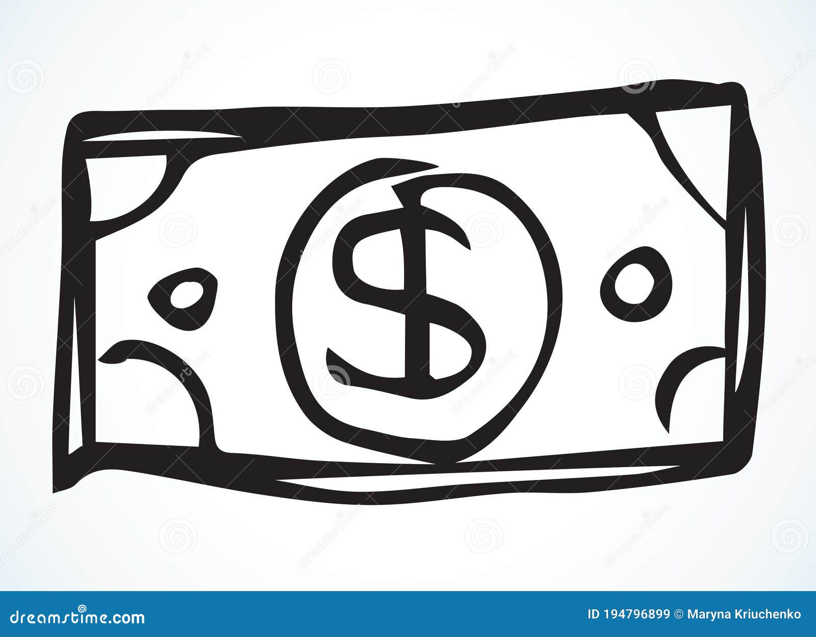 Dollar Bill Sign. Vector Drawing Stock Vector - Illustration of buck ...