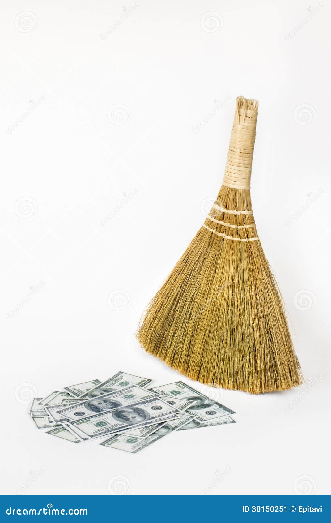 Money and broom stock image. Image of currency, treasure 30150251