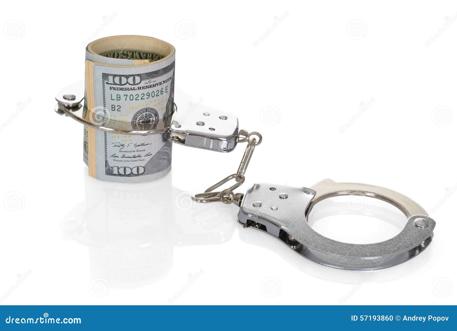 Dollar Bills with Handcuffs Stock Photo Image of credit, economic