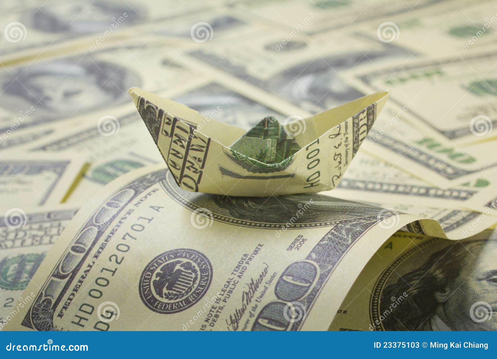 Dollar Boat Sailing on Money Stock Image Image of aspirations