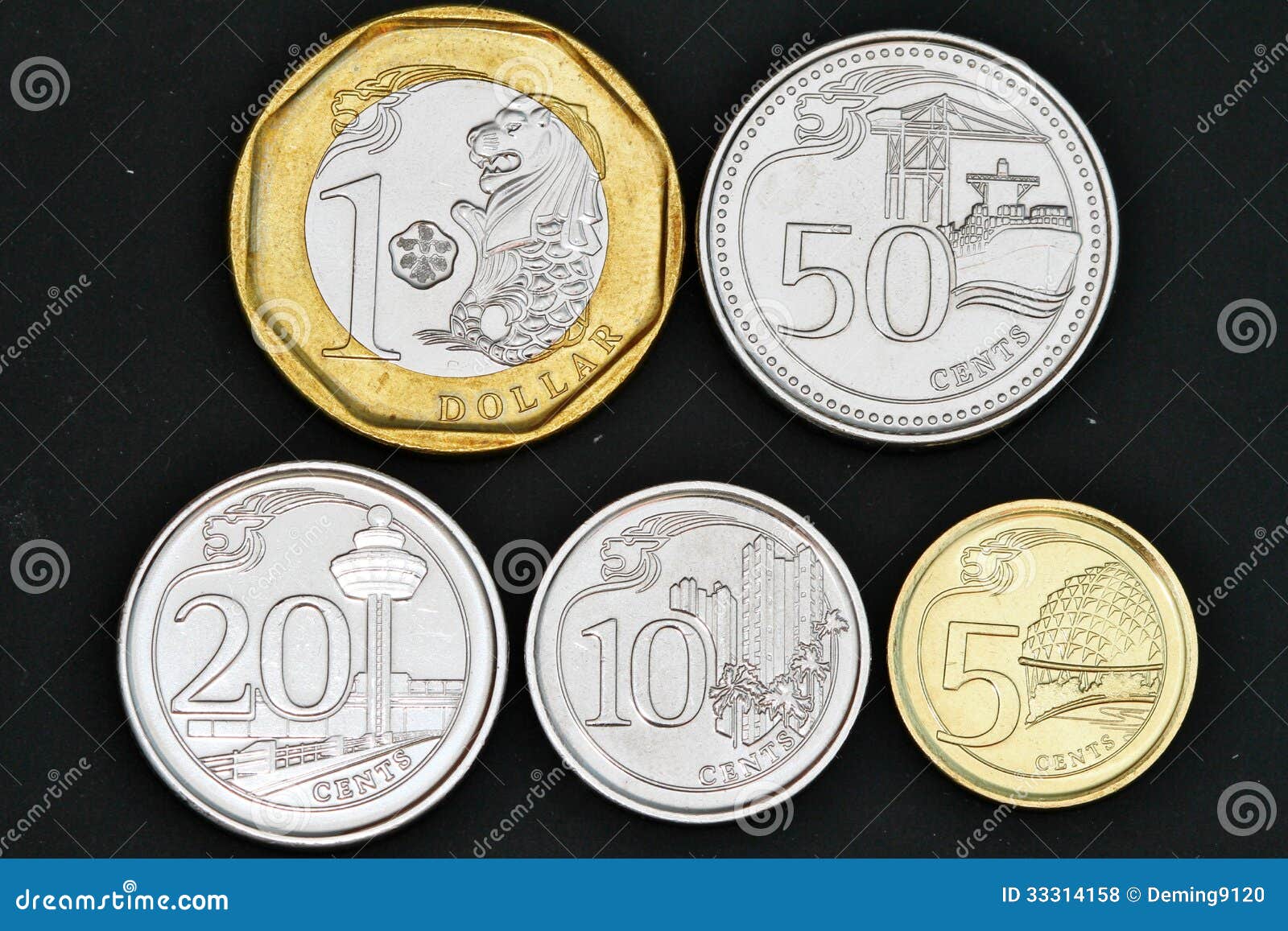 2013 Singapore coins editorial stock photo. Image of color ...