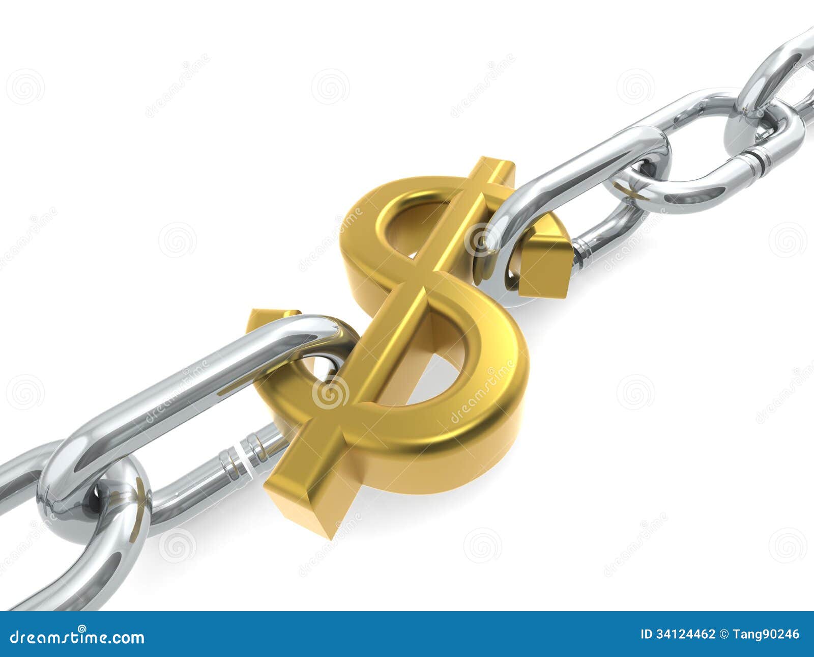 Dollar chain gold stock illustration. Illustration of group 34124462