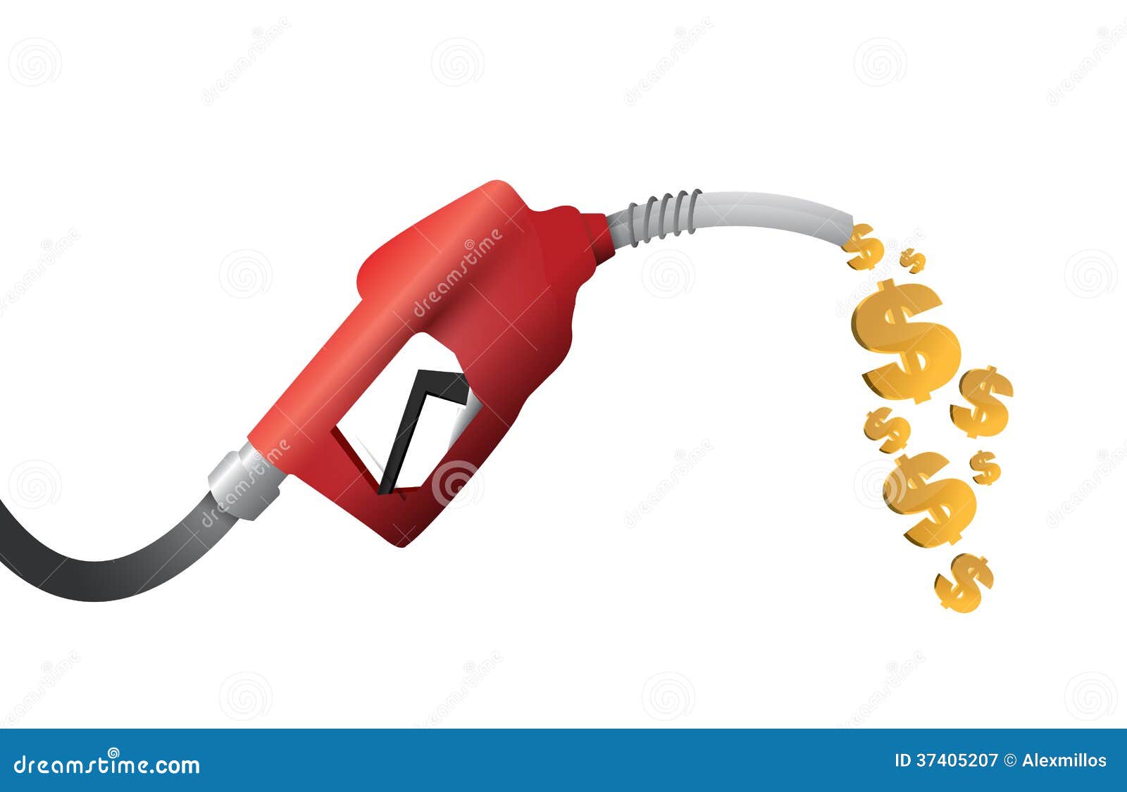 Dollar Currency Gas Pump Illustration Design Stock Illustration