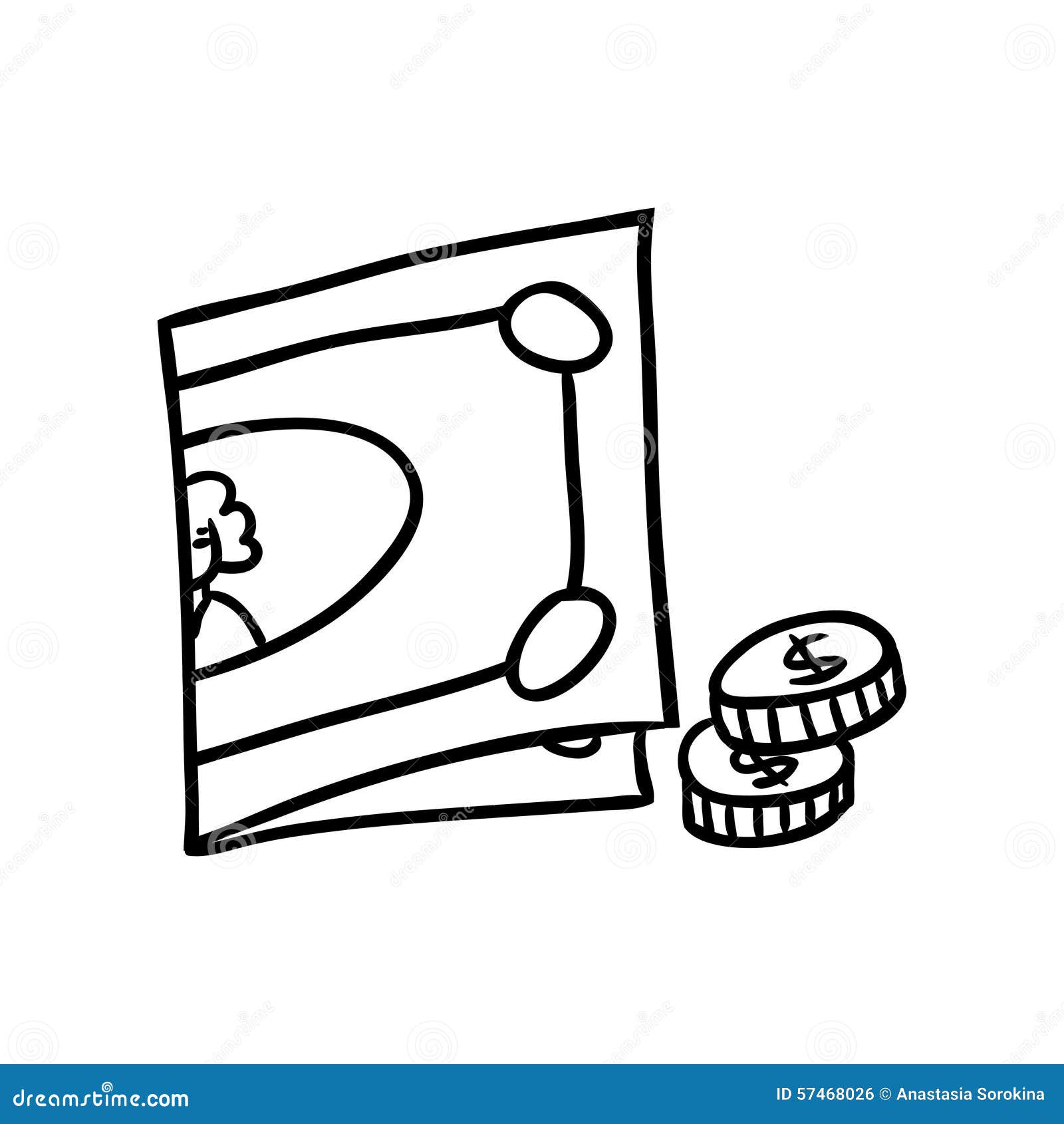 Dollar Doodle stock vector. Illustration of currency - 57468026