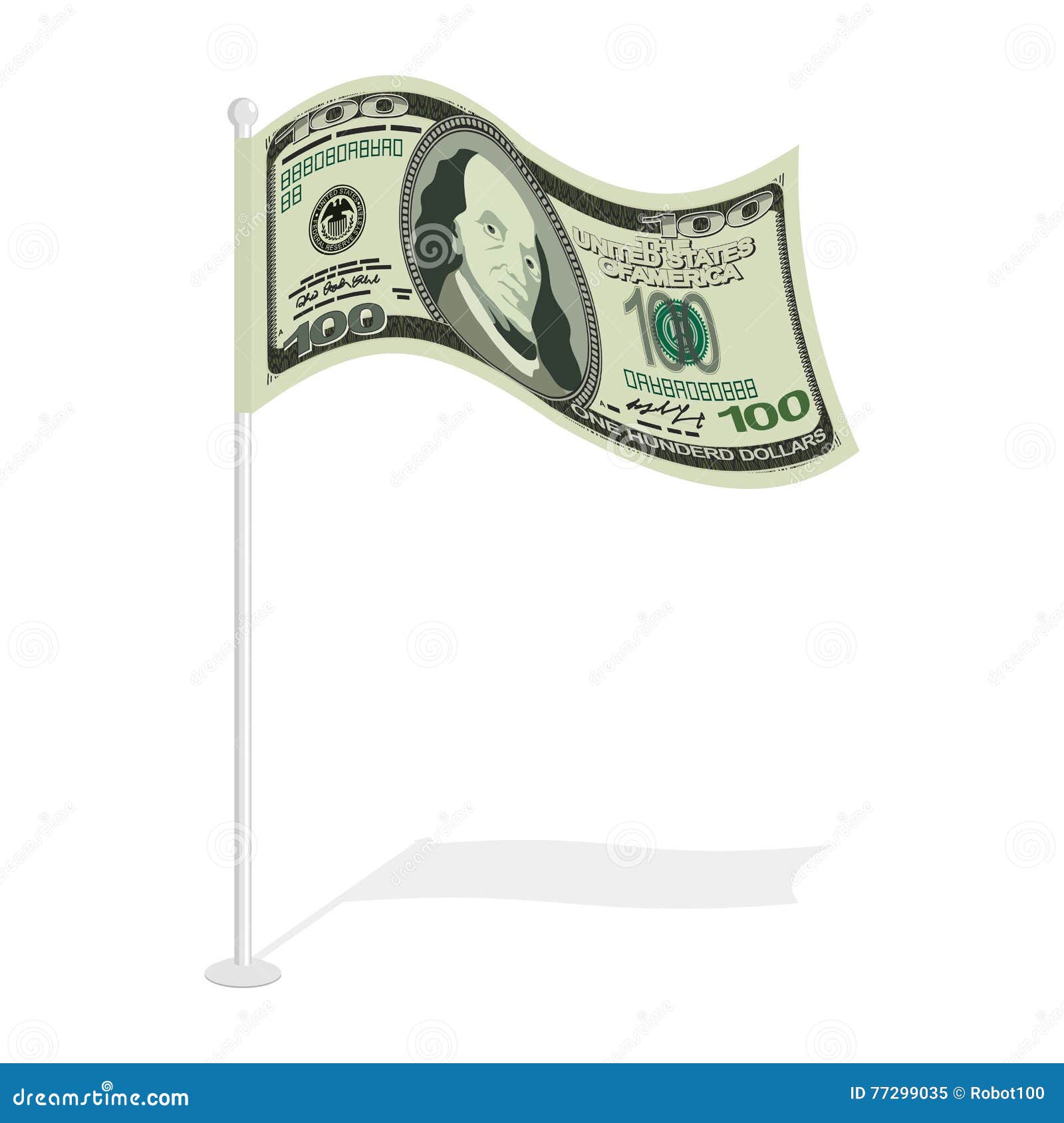dollar flag. financial paced checkbox. sign for capitalists.
