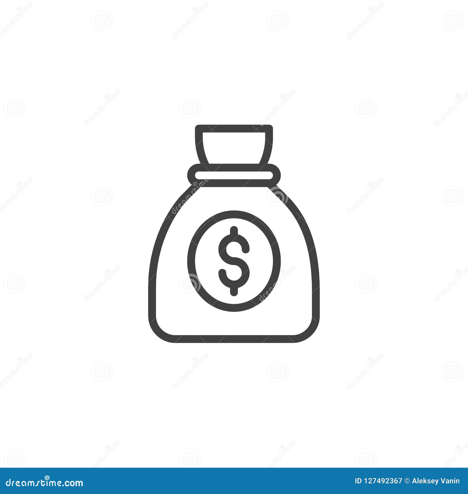 Download Dollar Money Bag Outline Icon Stock Vector - Illustration ...