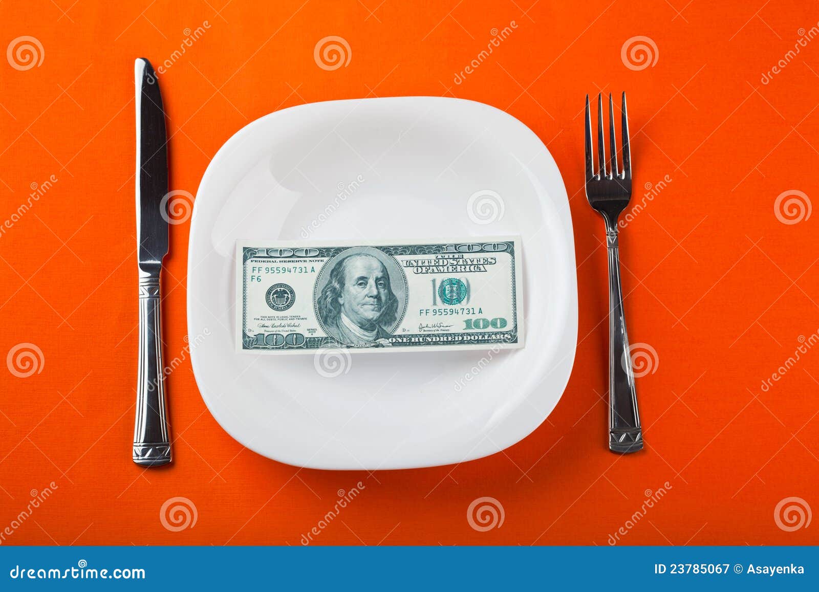 Dollar on plate stock image. Image of cost, commerce 23785067