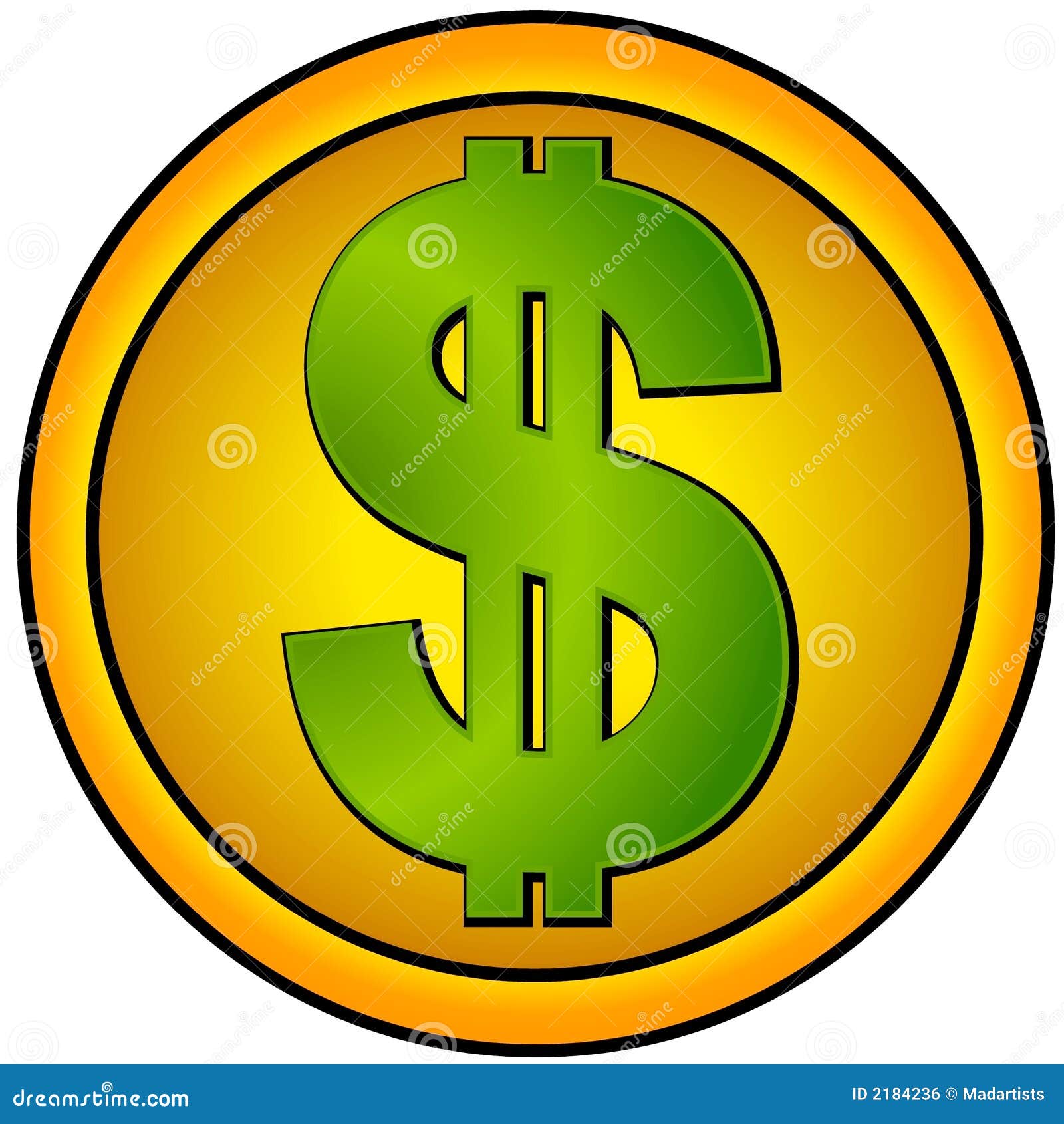 dollar sign icons gold circle