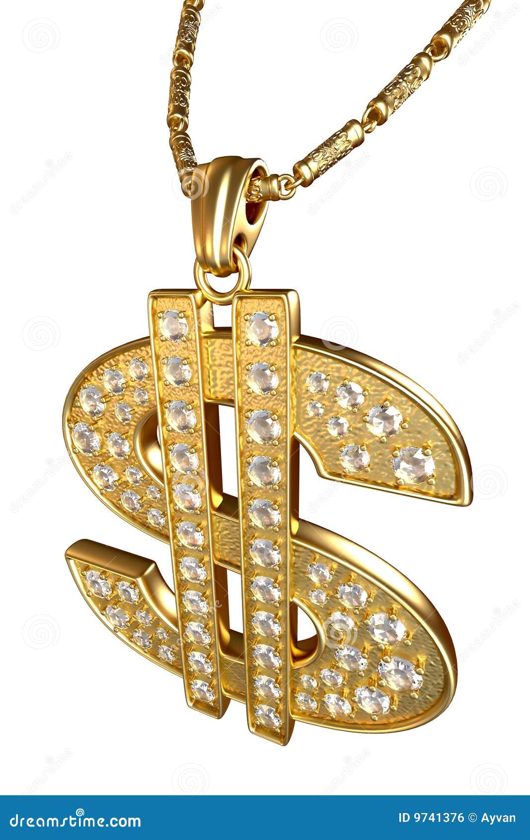 Giant Dollar Sign Gangster Necklace Hip Hop Cash Money Pimp Rapper Gold Chain 