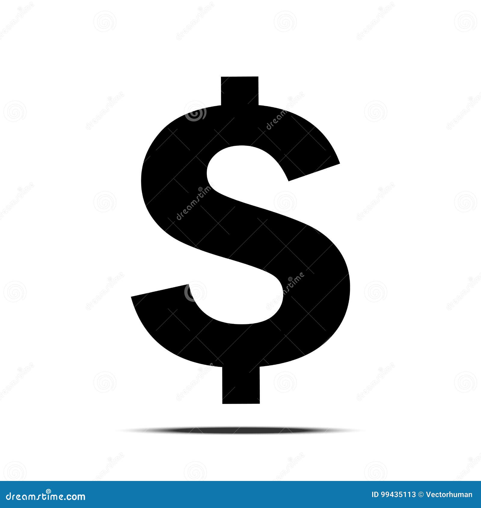 Dollar sign stock vector. Illustration of vector, dollar - 99435113