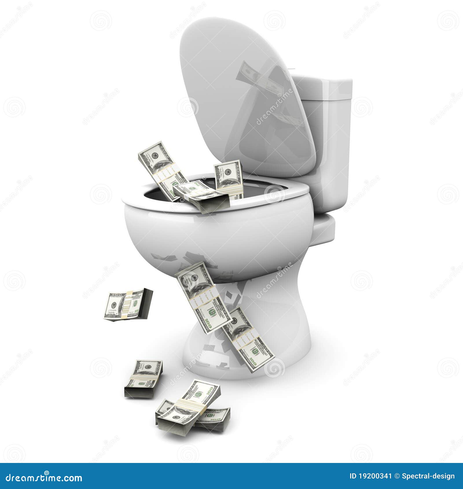 Dollar Toilet stock illustration. Illustration of exchange 19200341