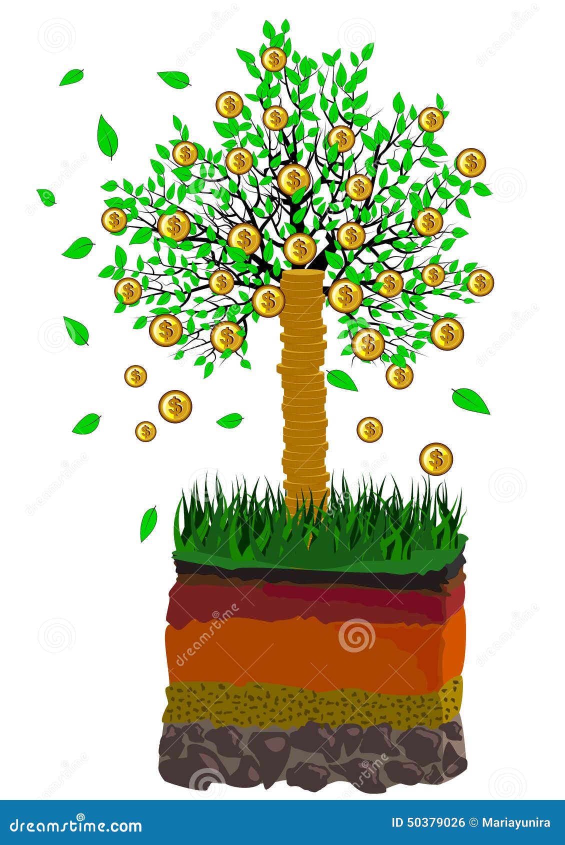 Dollar Tree stock vector. Illustration of growth, root 50379026