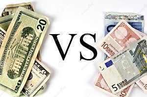 Dollar Versus Euro Stock Image Image Of Banking Wealth 19884539
