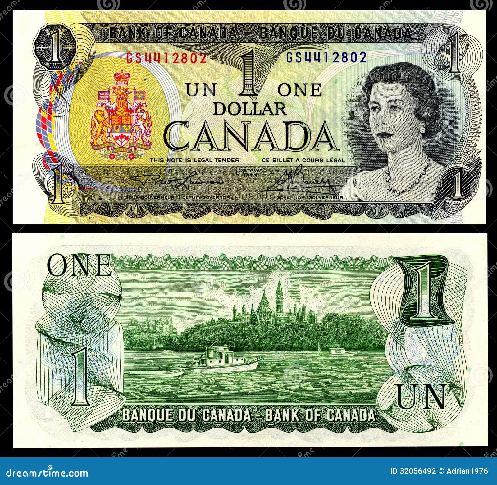 1 Dollar 1973 Vintage Canadian Money Editorial Photography - Image of  loose, compare: 32056492