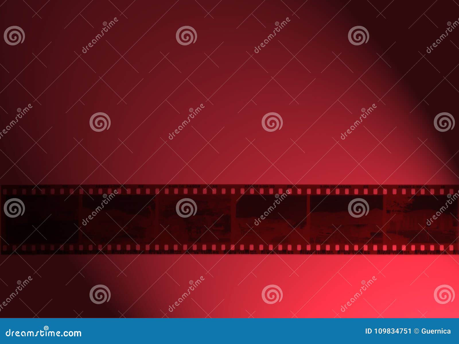 35mm Movie Film in Red Light Red Light Reel of Film Stock