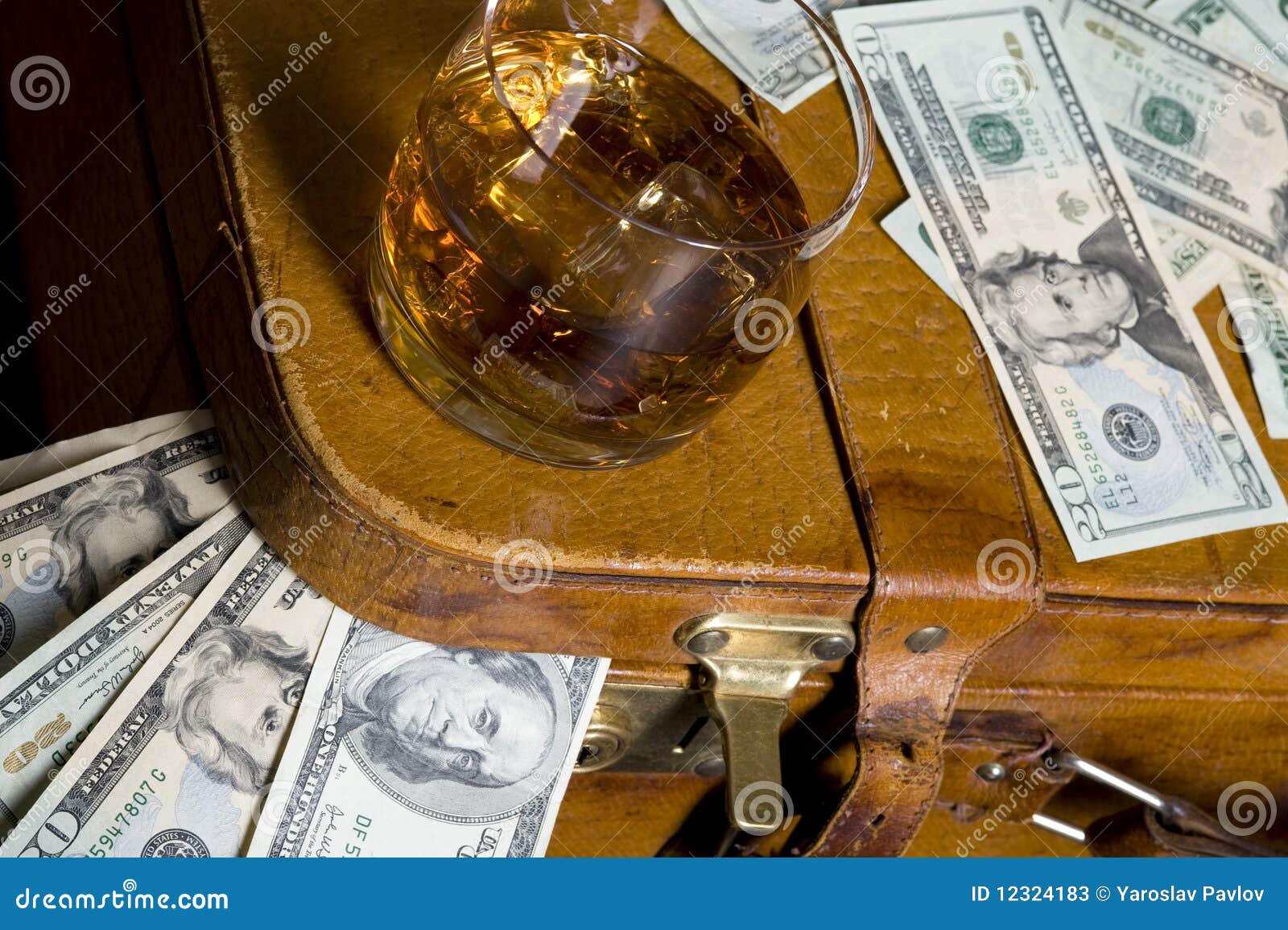 Dollar and whisky stock image. Image of finances, salary 12324183