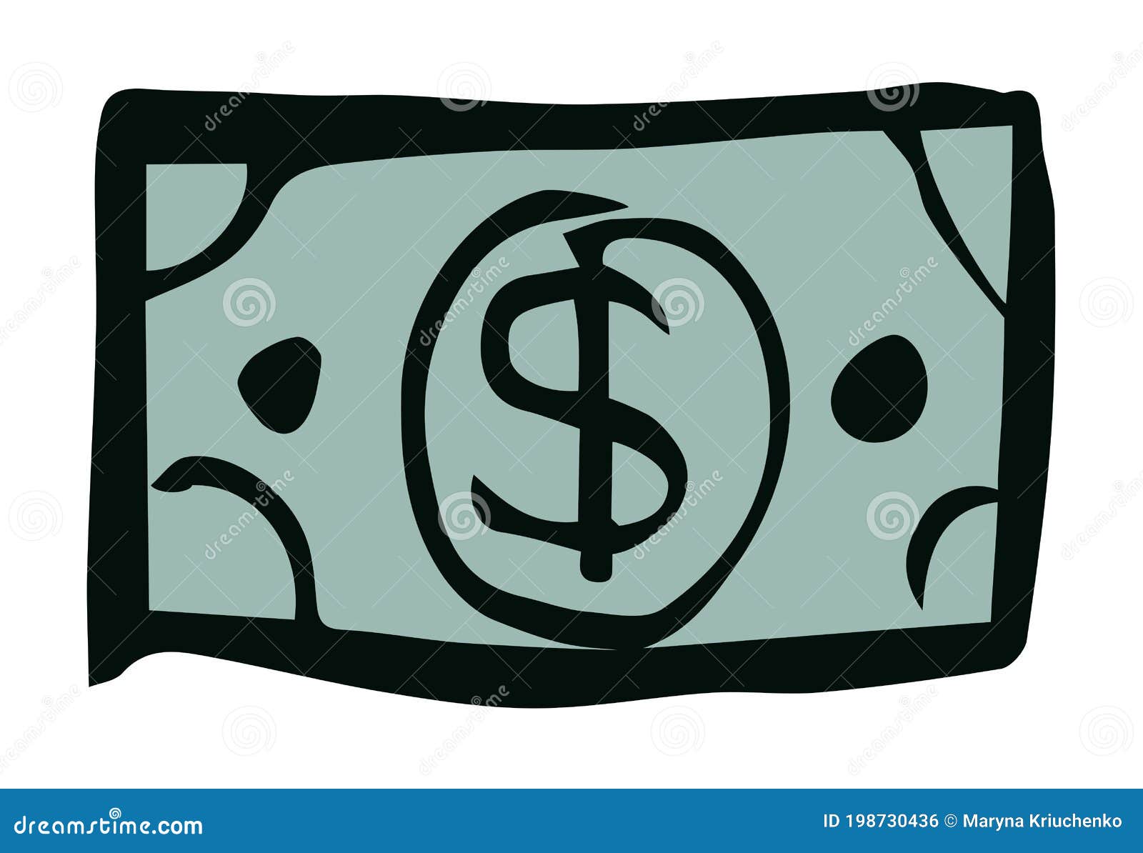 Dollarbiljet. Vectortekening Vector Illustratie - Illustration of ...