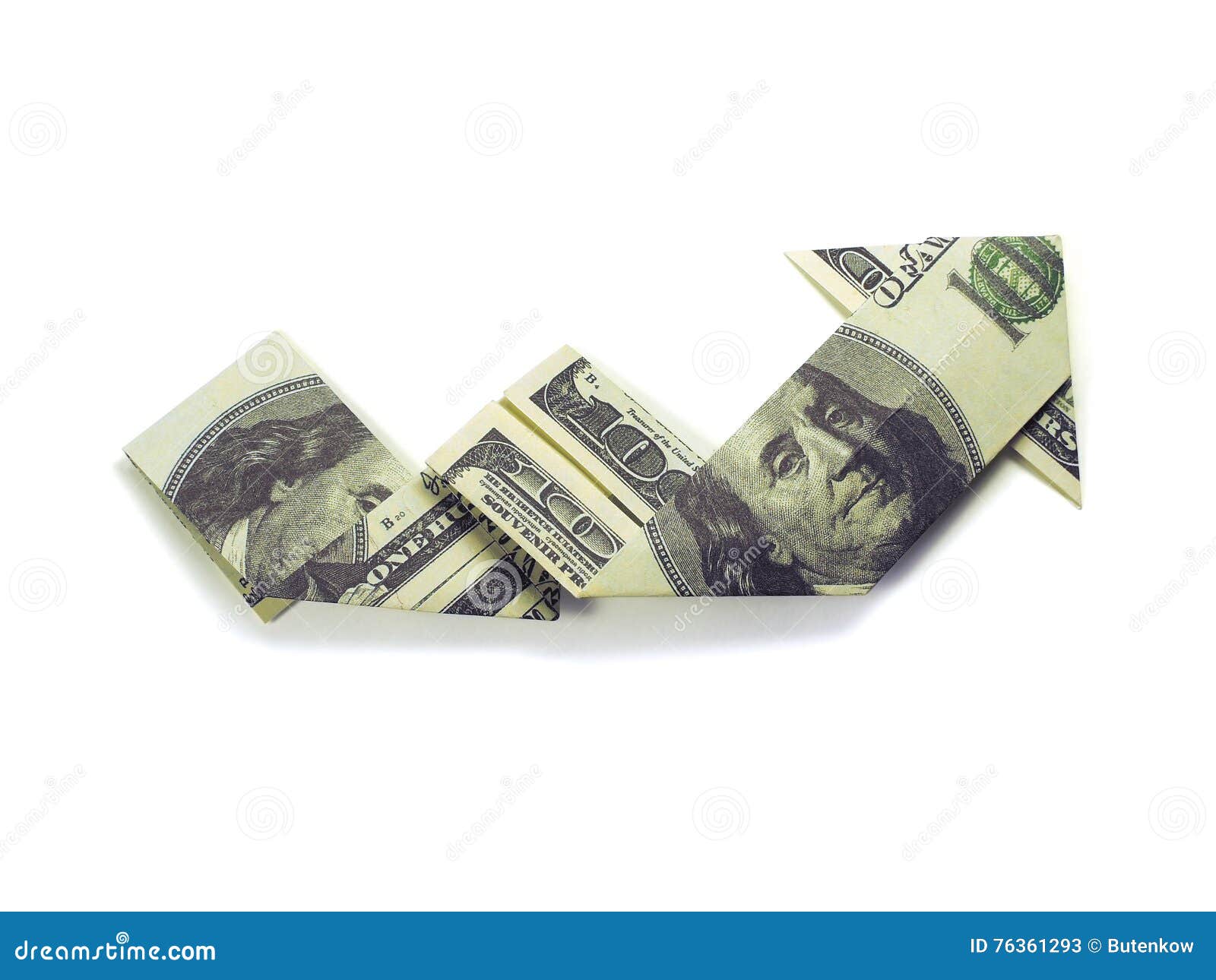 Dollars arrow origami stock image. Image of idea, currency - 76361293