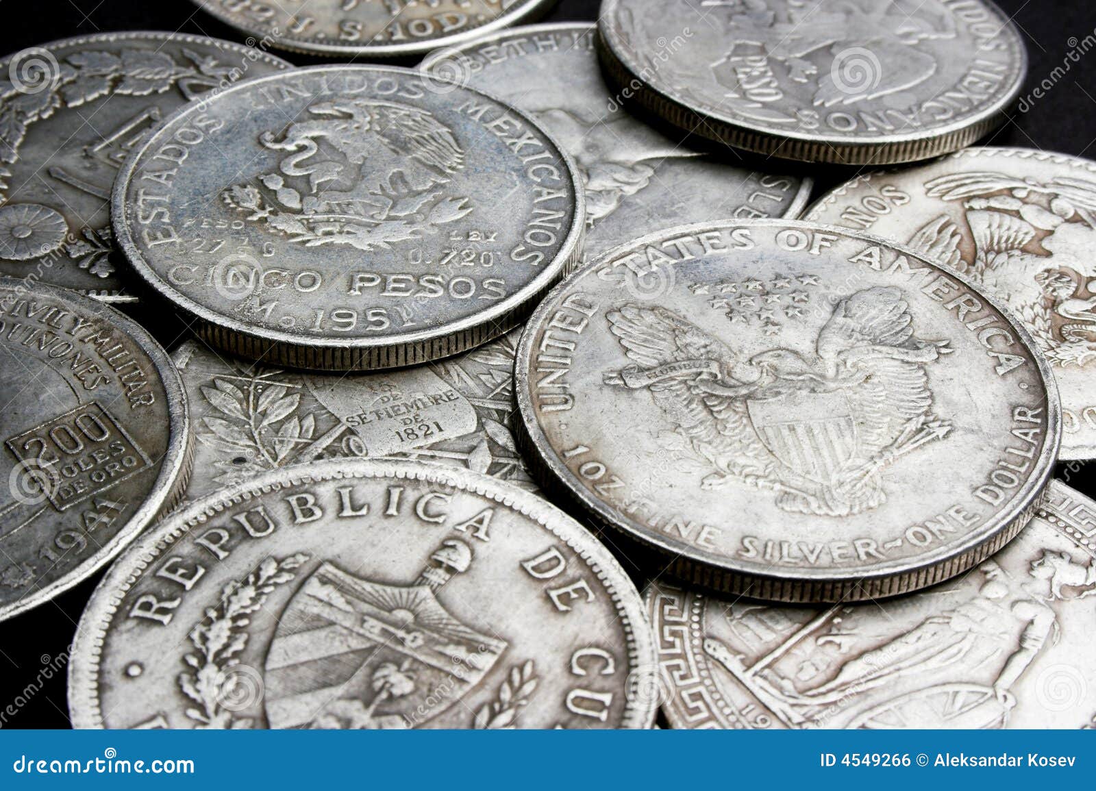 Dollars and coins stock photo. Image of silver, dollar - 4549266