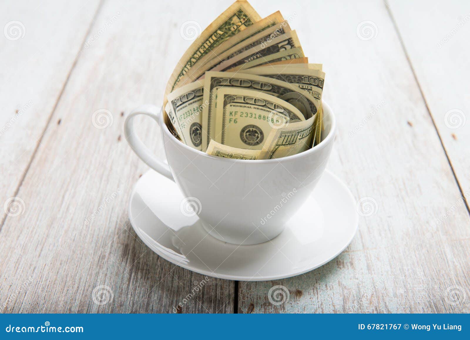 Dollars in cup stock image. Image of cash, business, economy 67821767