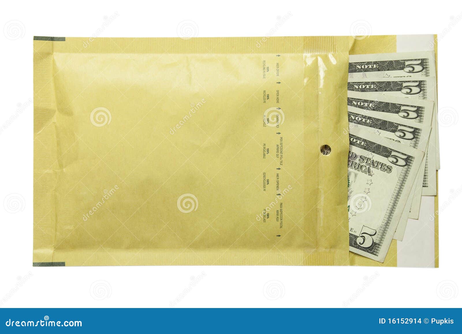 Dollars in the envelope stock photo. Image of close, hand 16152914