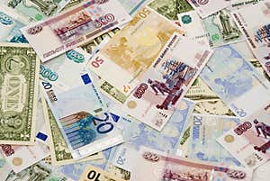 Dollars Euros Rubles Stock Image Image Of Welfare 26119367
