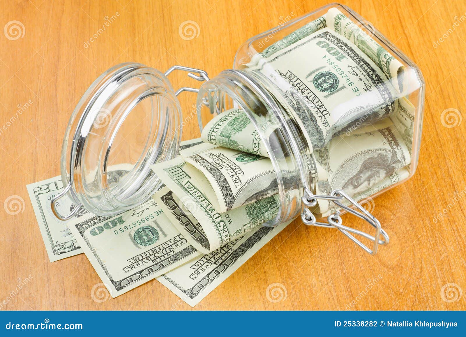 Dollars in glass jar stock photo. Image of cash, deposit 25338282