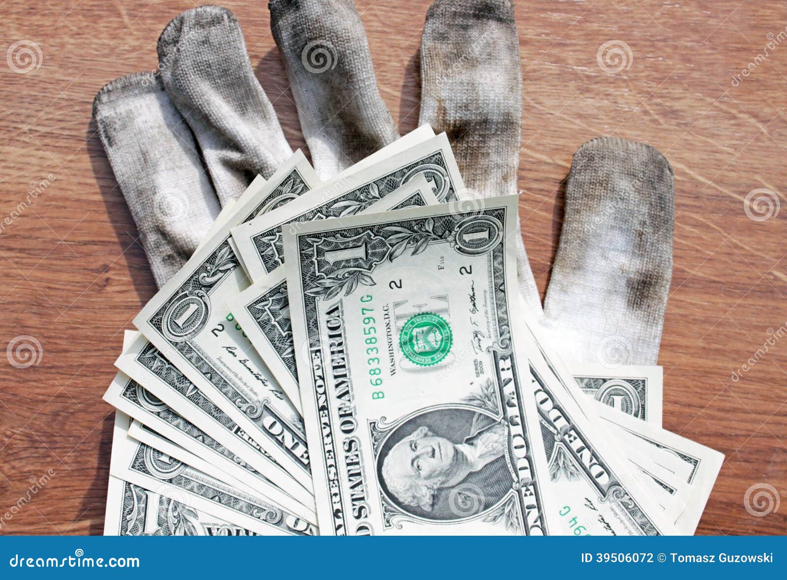 Dollars and gloves stock photo. Image of legal, money 39506072