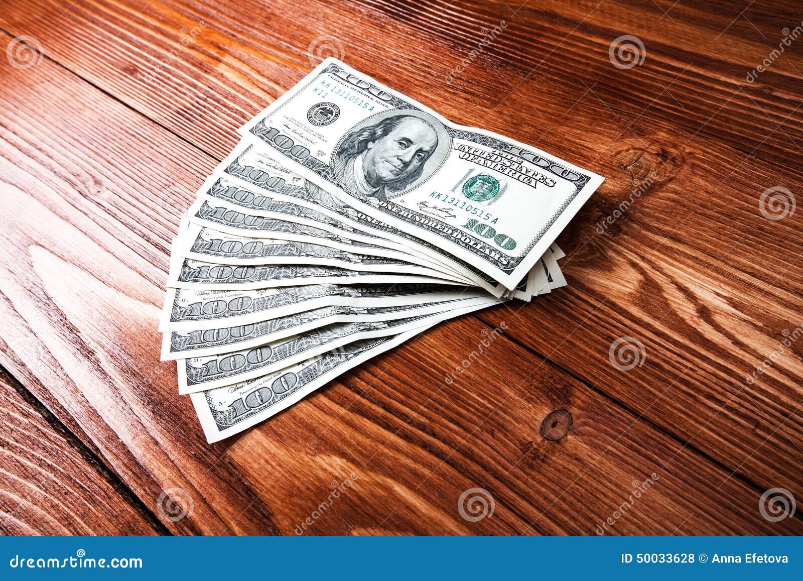 Dollars on wooden table stock photo. Image of save, america 50033628