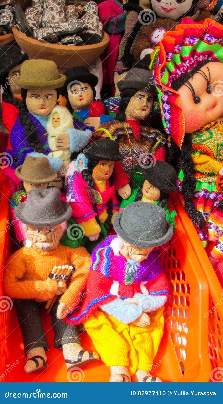 dolls at mercado de las brujas in bolivia