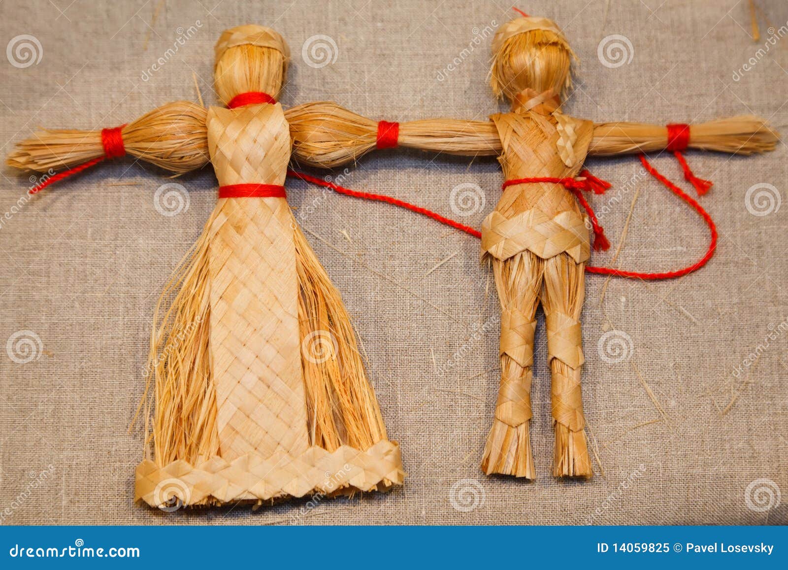 Dolls Weaved Straw Russian National Souvenir Stock Photos Free