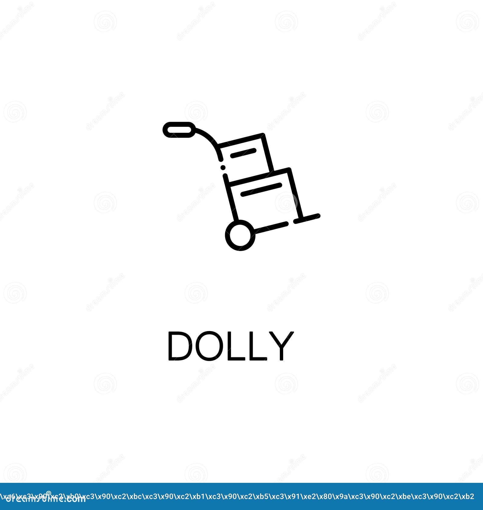 Dolly line icon stock vector. Illustration of pack, pictogram 84200066