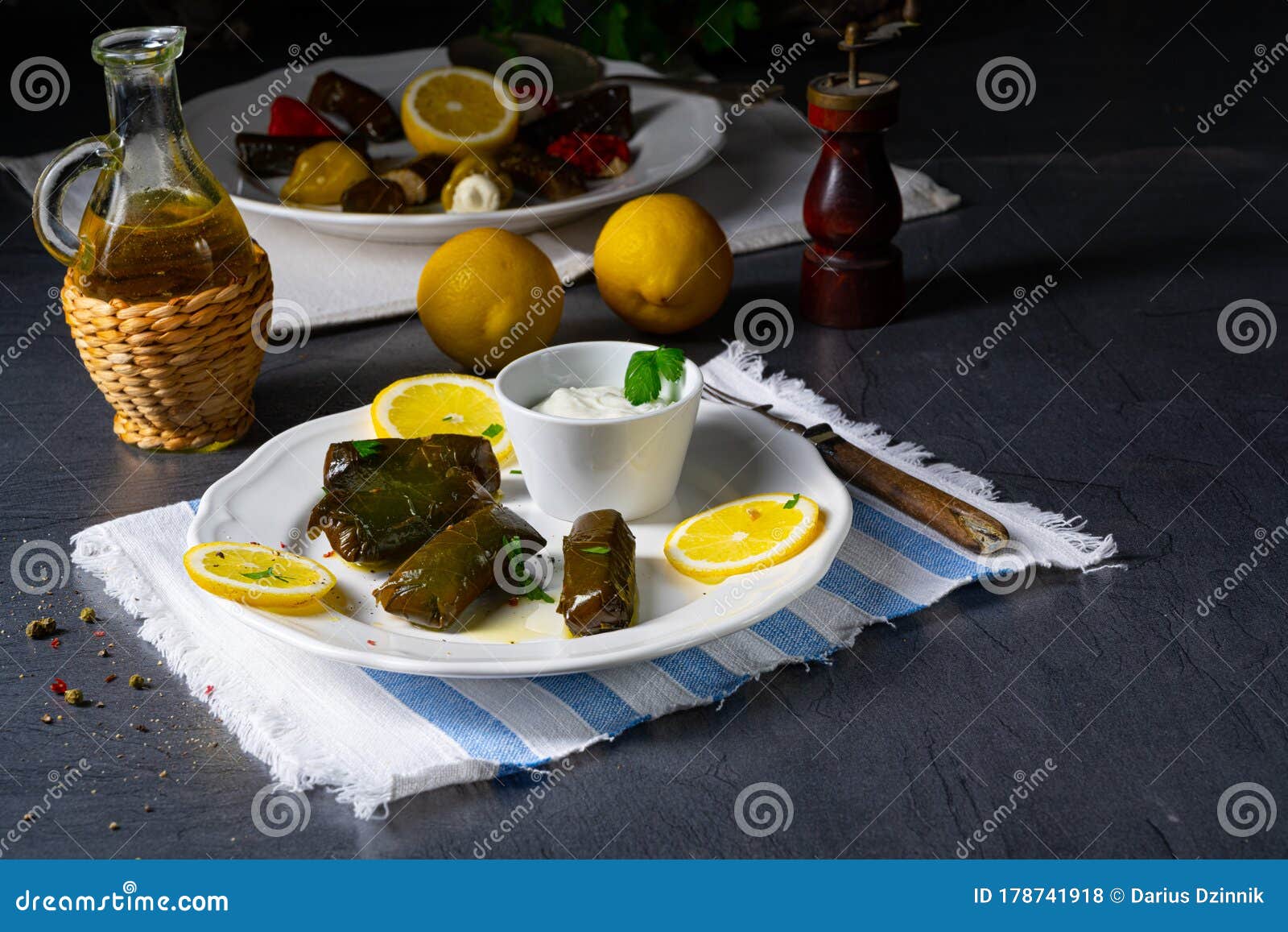 Dolmades Stuffed Grape Leaves the Greek Way Stock Photo Image of lunch, leaves 178741918