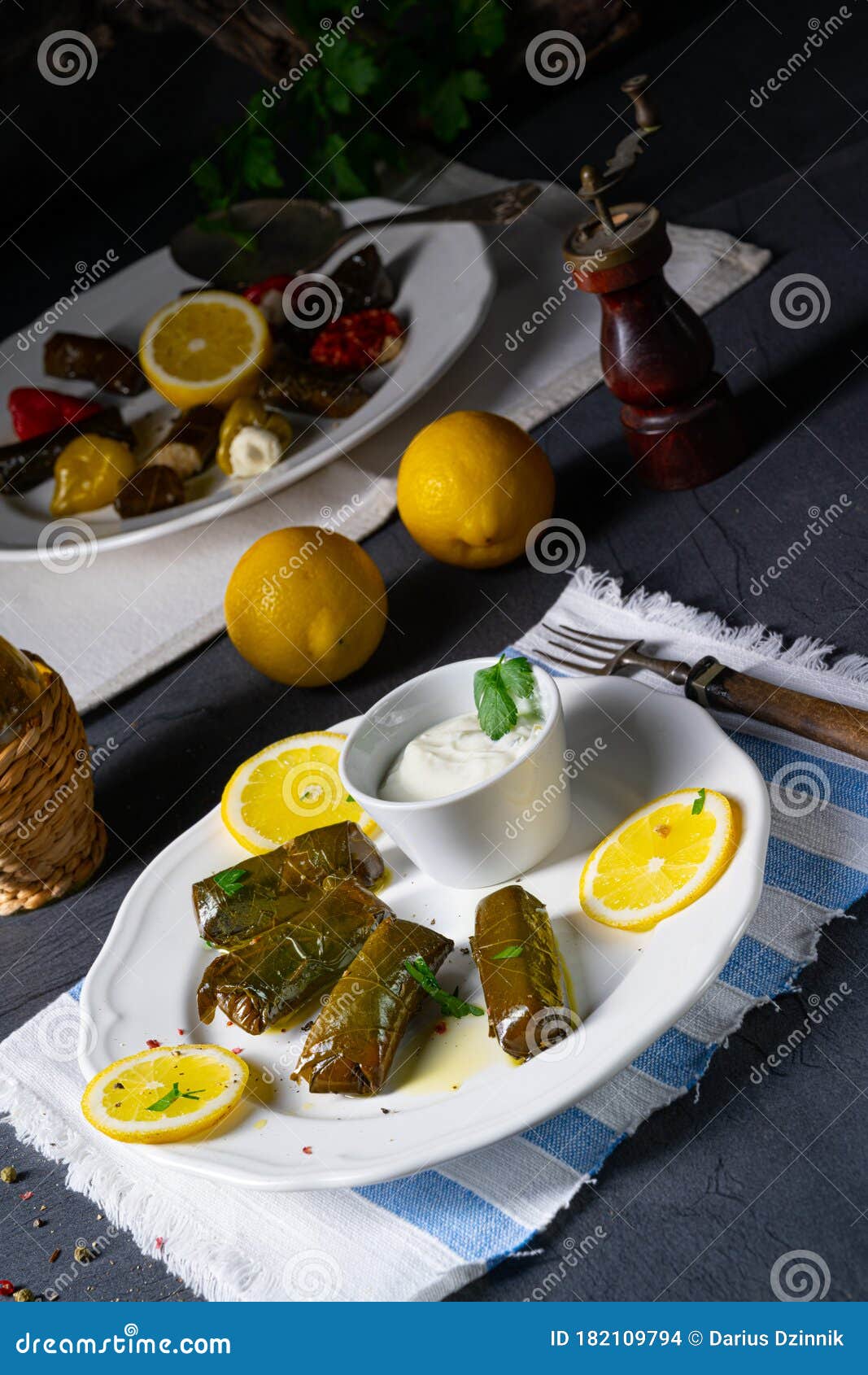 Dolmades Stuffed Grape Leaves the Greek Way Stock Photo Image of eastern, cold 182109794