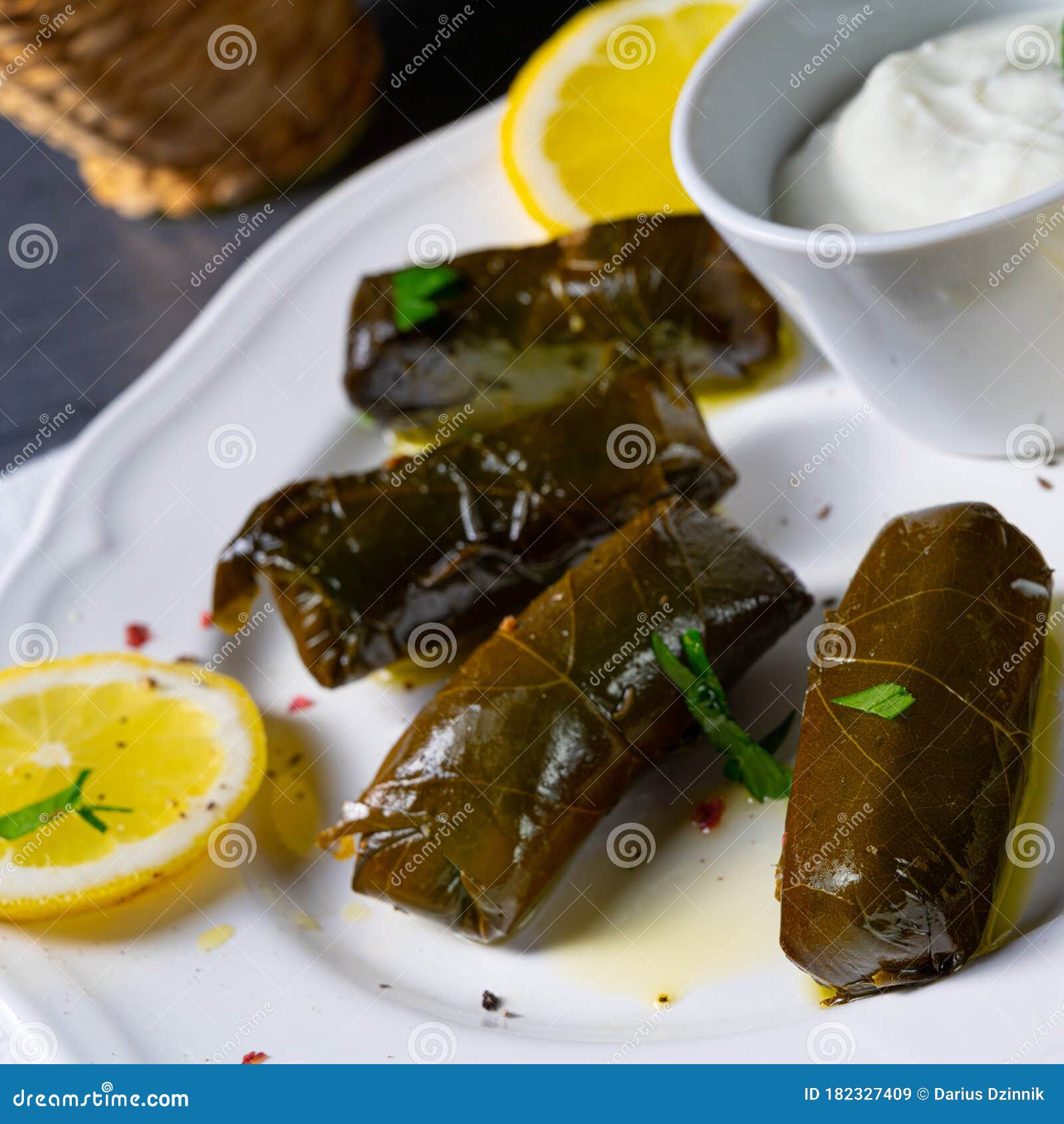 Dolmades Stuffed Grape Leaves the Greek Way Stock Image Image of delicious, cooking 182327409