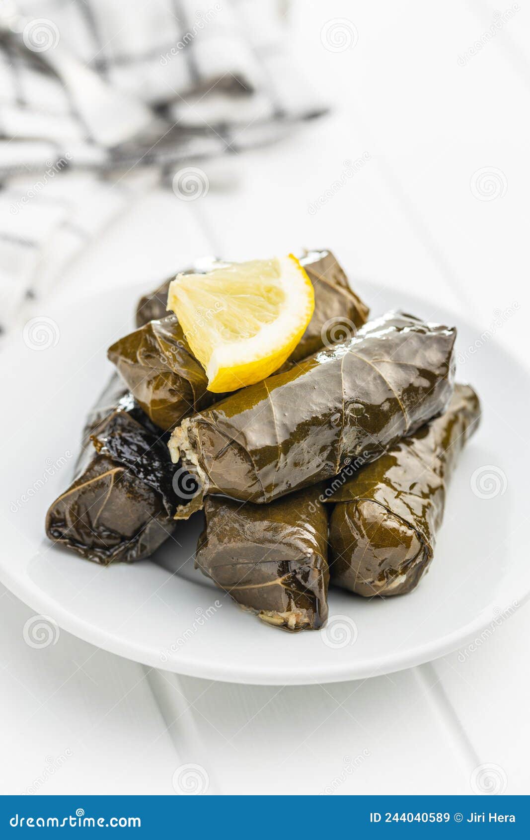 Dolmades. Stuffed Vine Leaves. Greek Appetizer on Plate Stock Image Image of rolled, lunch