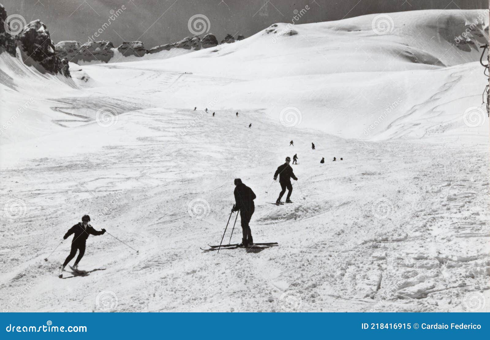 Dolomites Marmolada Ski Fields in the 60s Editorial Image - Image of ...