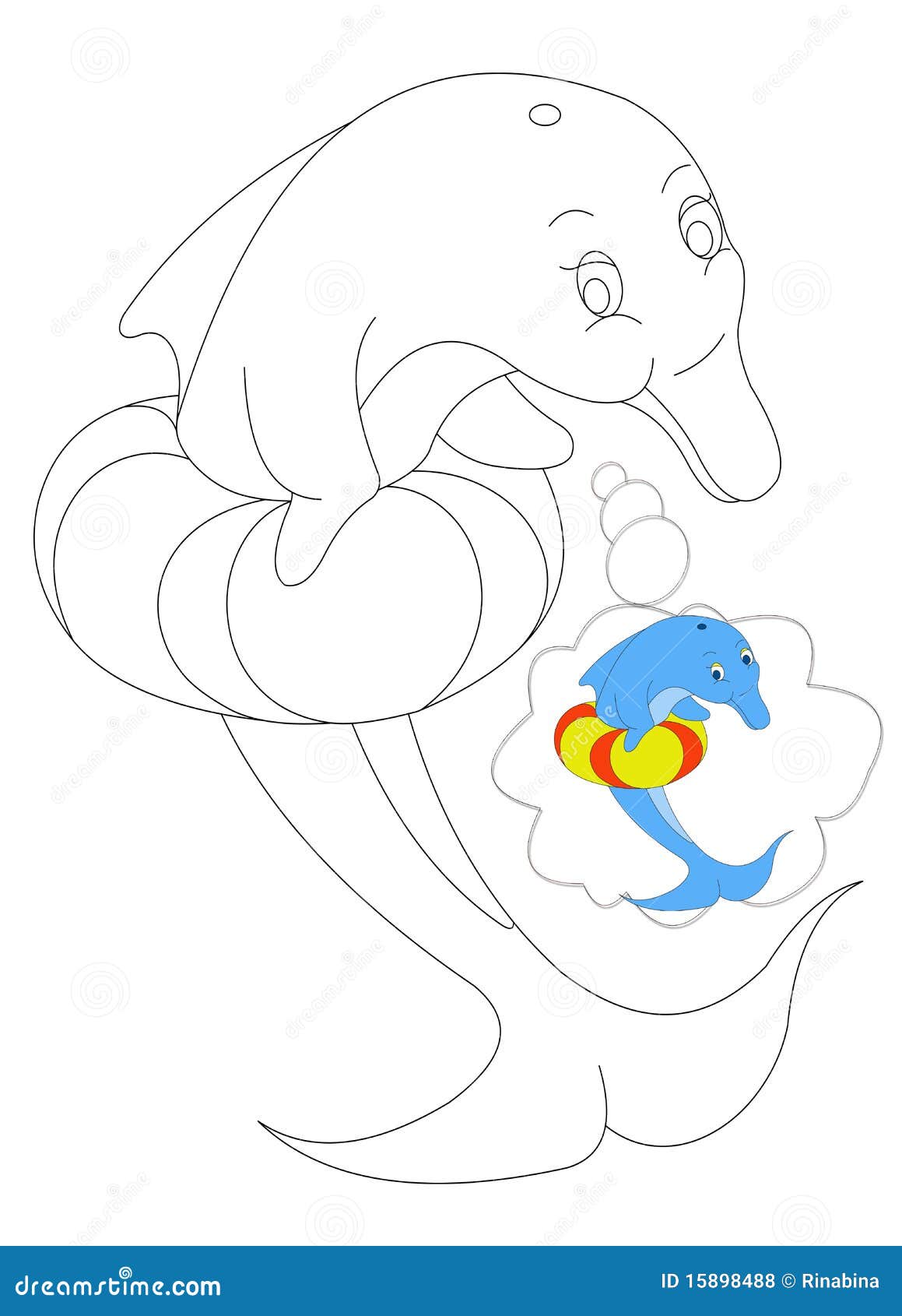 Dolphin Coloring 7 stock illustration. Illustration of entertainment