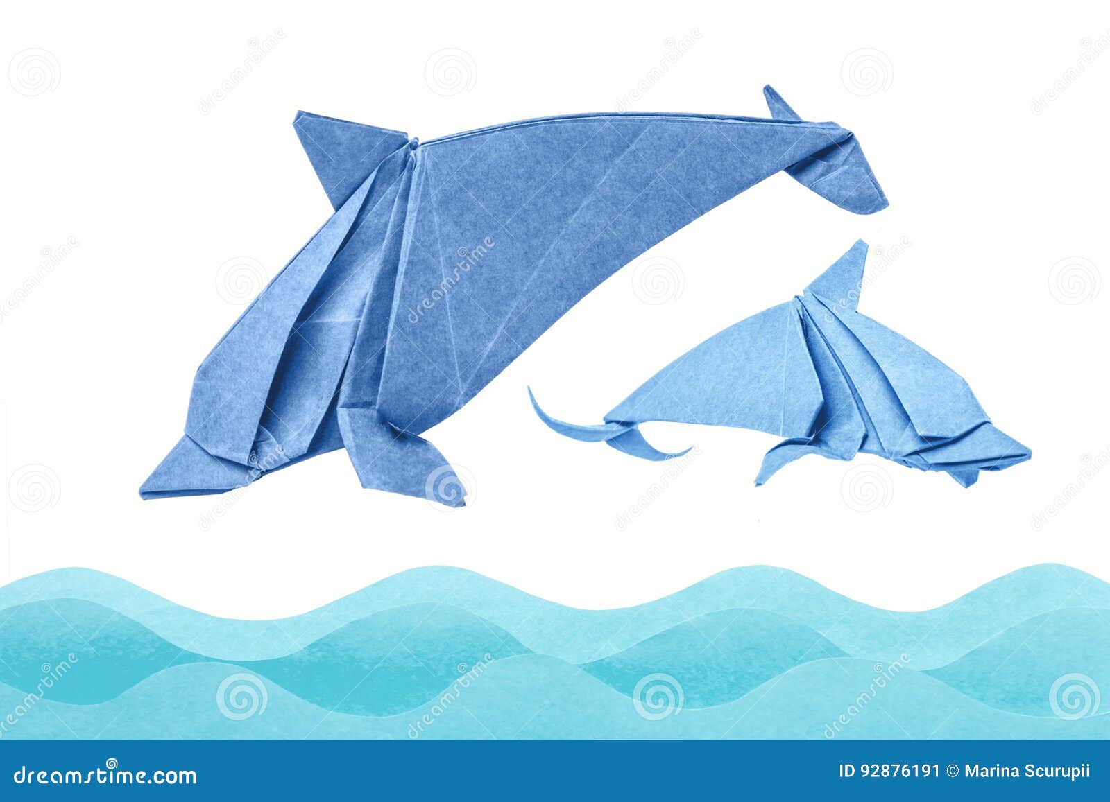 Dolphin origami of paper stock image. Image of abstract 92876191