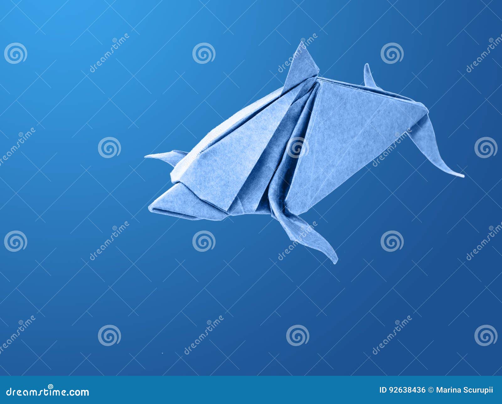 Dolphin origami of paper stock photo. Image of concept 92638436