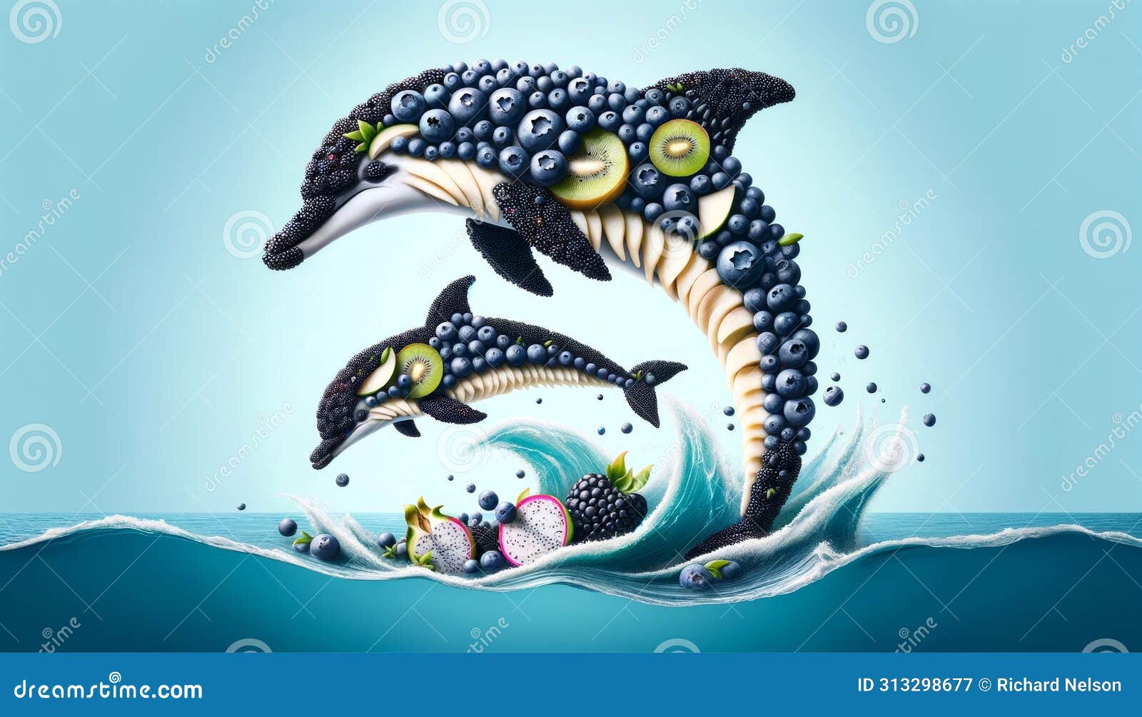 Shaped Composition Made of Various Fruits in Ocean Waves Stock ... Biology Diagrams