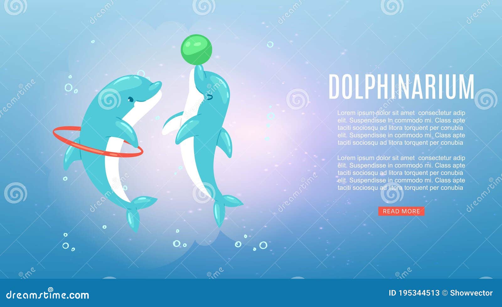 Dolphinarium, Banner Inscription, Underwater Ocean Nature, Sea Blue Dolphin  Fish, Marine Mammals Show, Cartoon Vector Stock Vector - Illustration of  aquarium, concept: 195344513