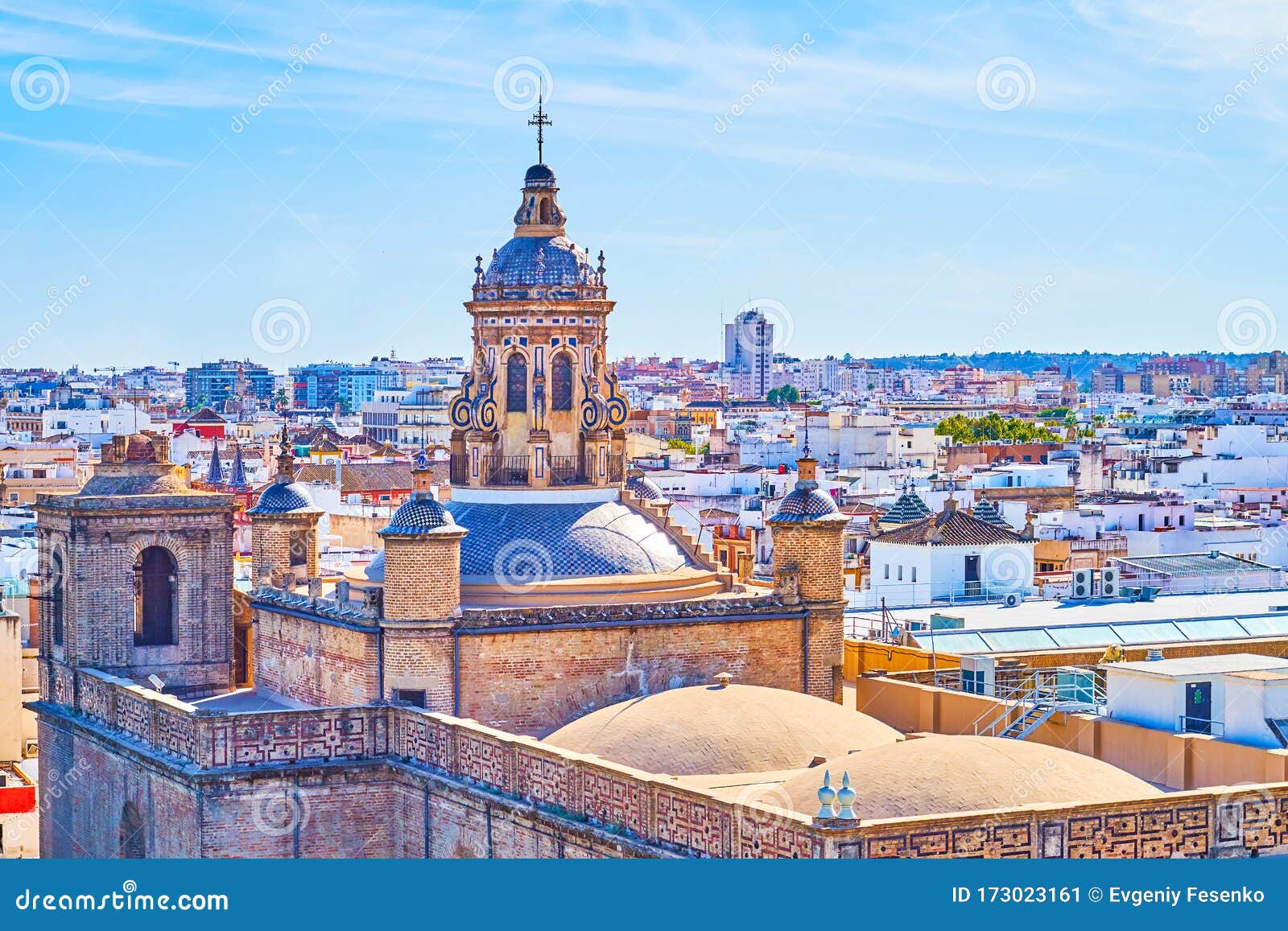 the dome of the annunciation church in seville, spain