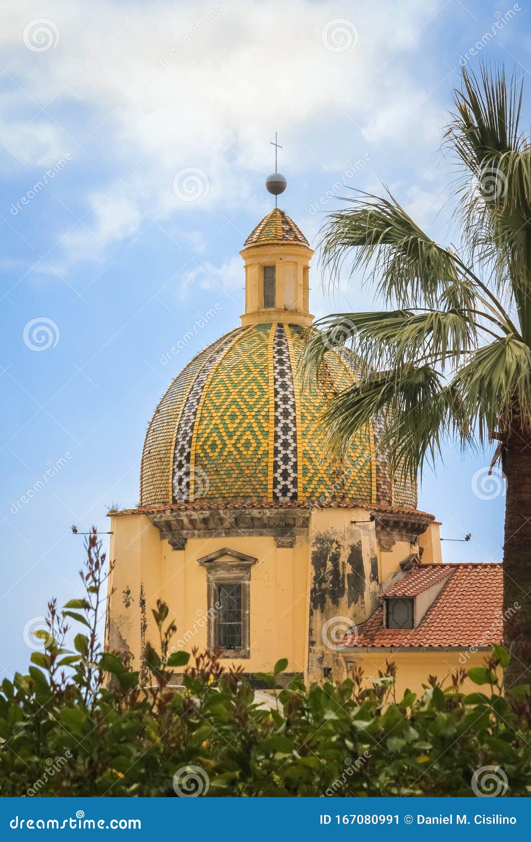 dome. church of santa maria assunta. positano. campania. italy