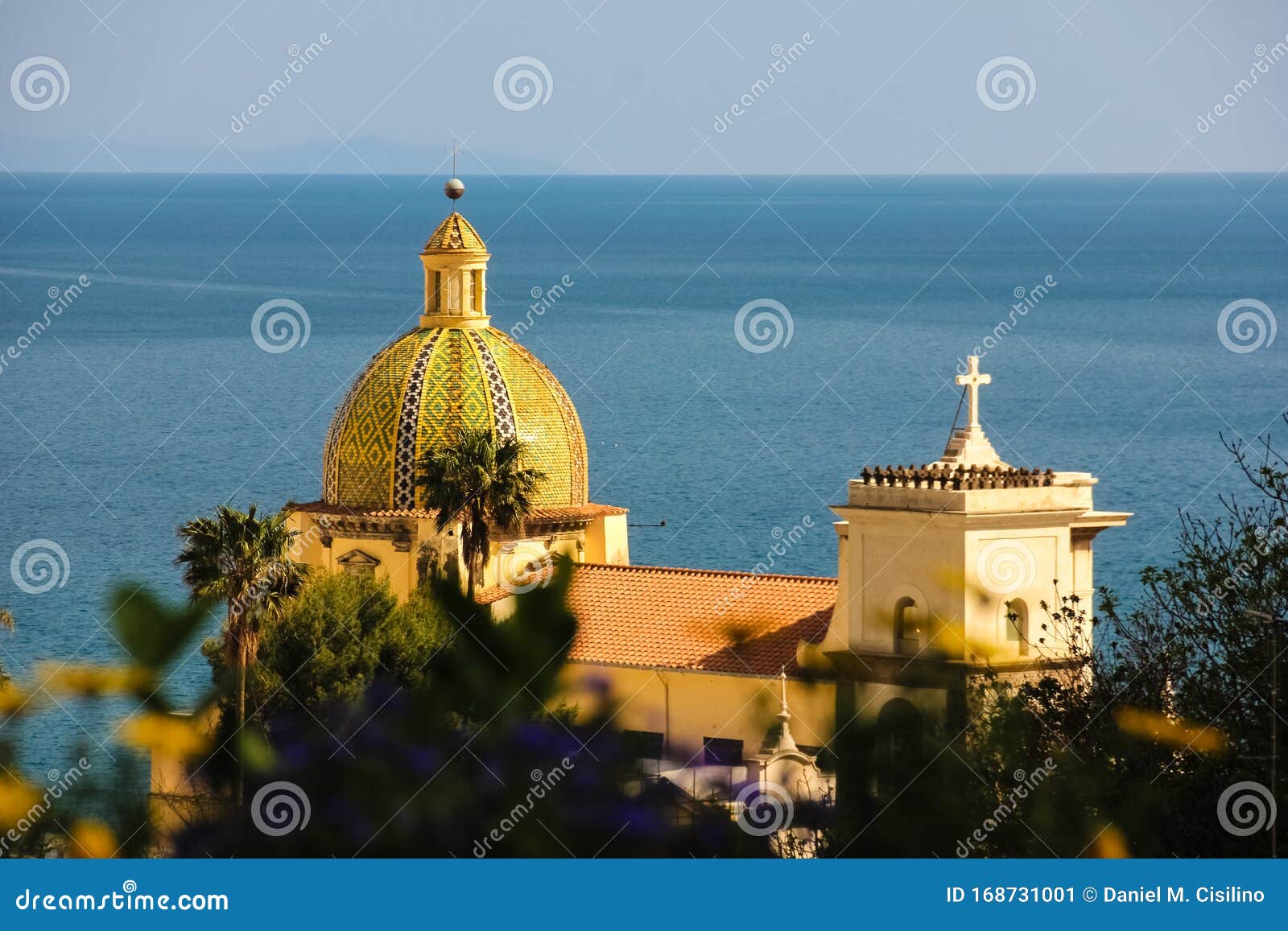 dome. church of santa maria assunta. positano. campania. italy