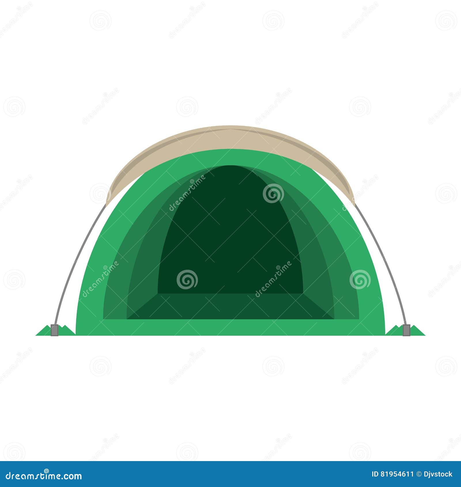 dome green tent hiking forest camping