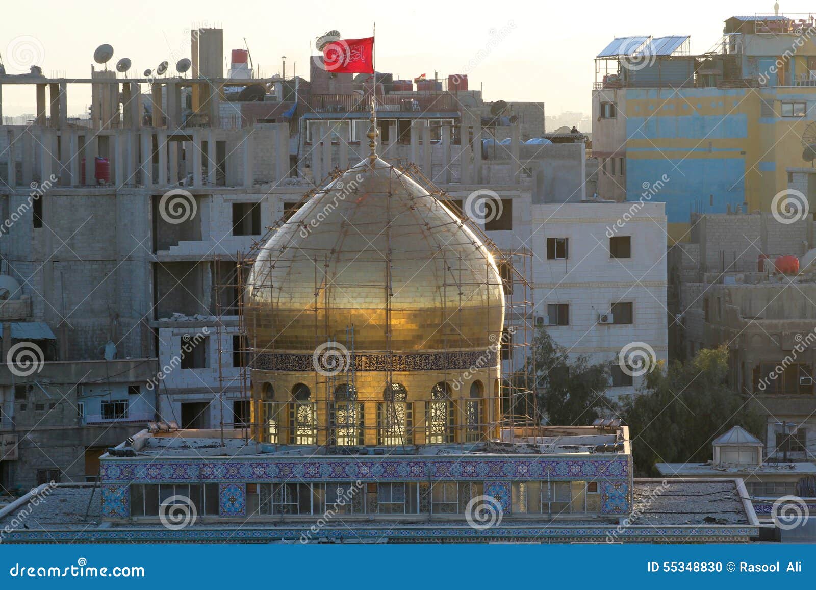 dome of sayeda zeinab shrine in syria