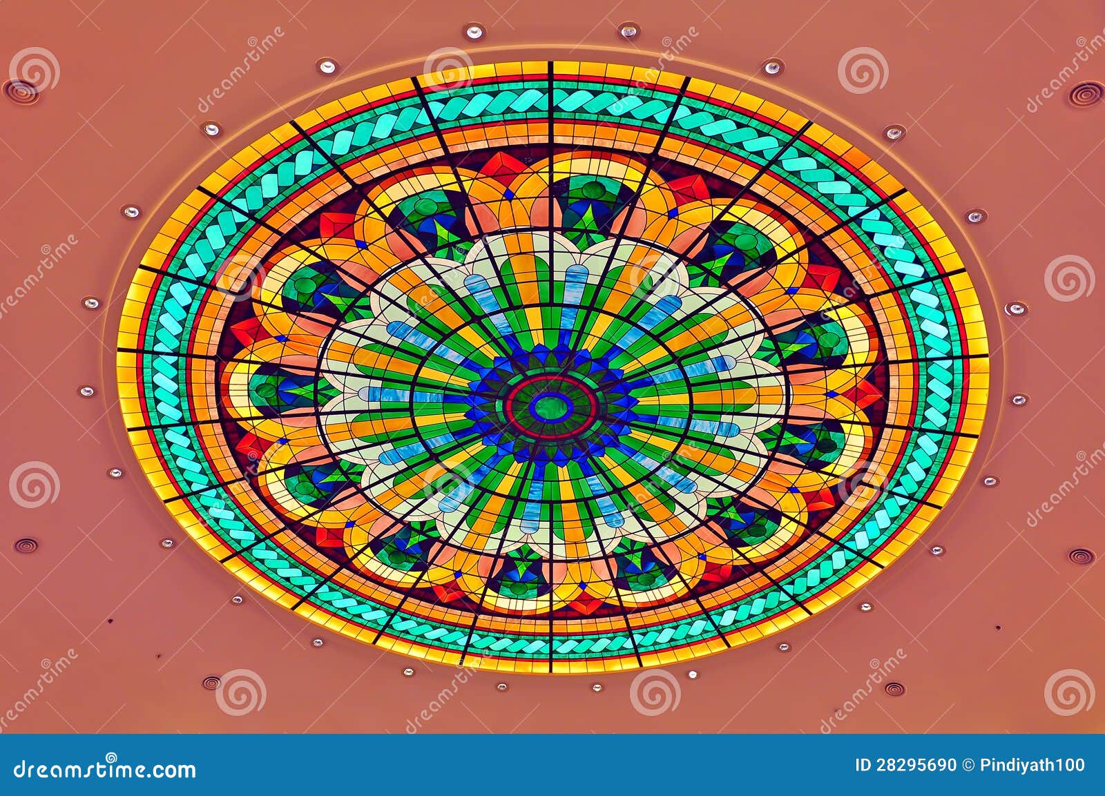 Dome with Stained Glass Design Stock Photo Image of graphics