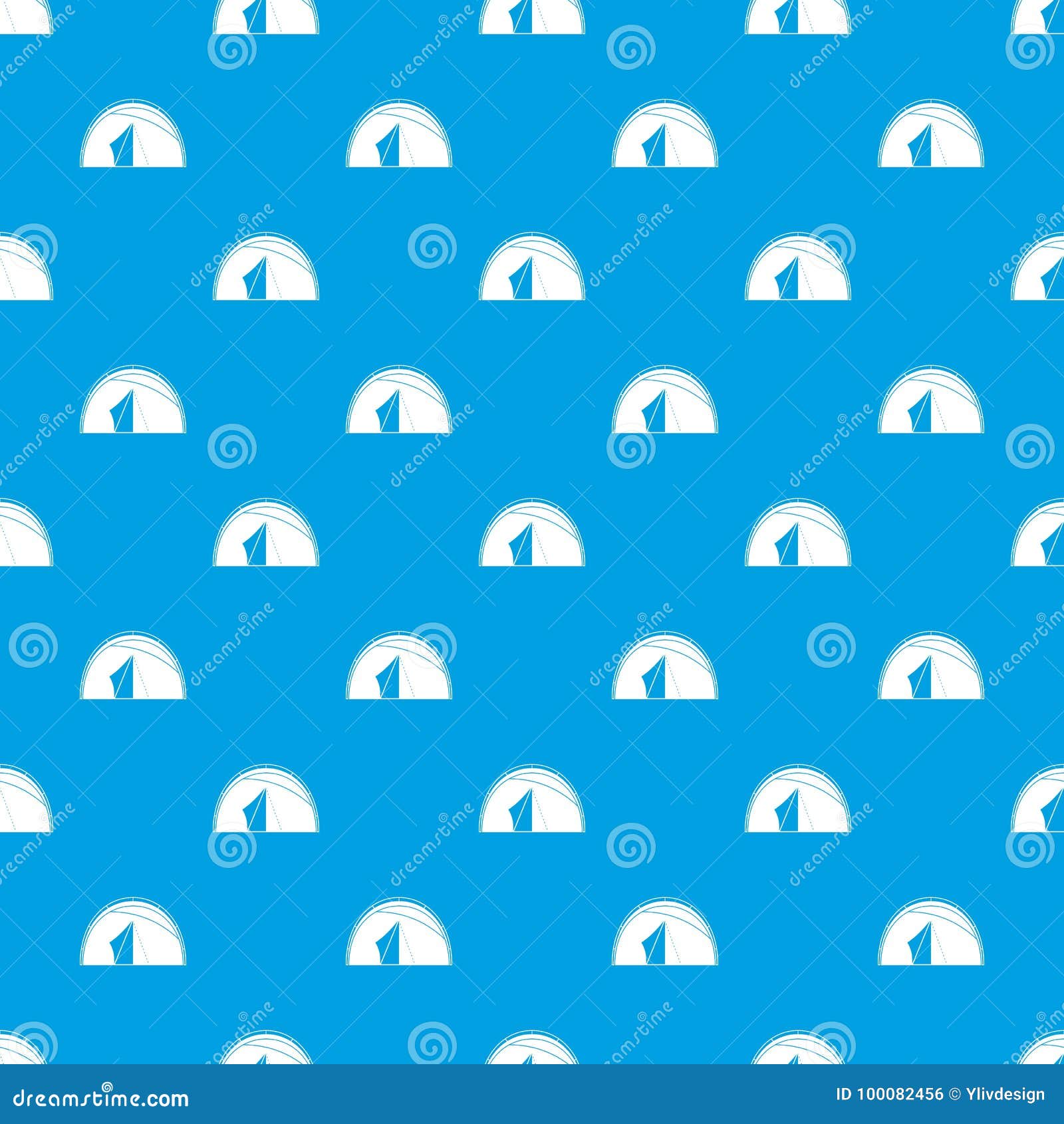 Dome Tent Pattern Seamless Blue Stock Vector Illustration of